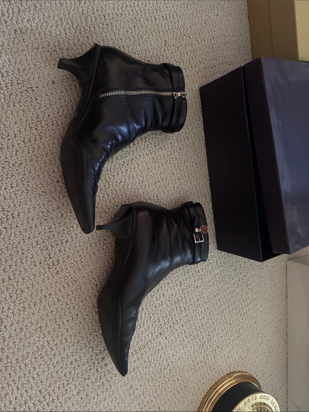 Prada Black Leather Heels 38.5